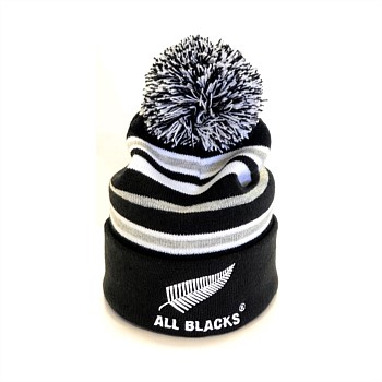 Stripe Pom Pom Beanie