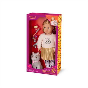 OG 18" Doll w Pet Kitten - Melena & Mittens