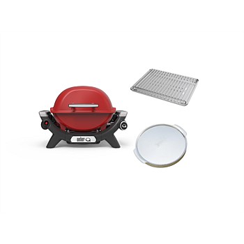Weber Bundle Q1000N Baby Red With Pizza Stone & Roasting Trivet