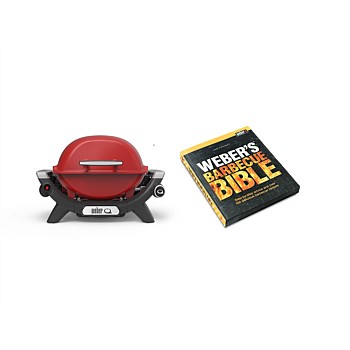 Weber Baby Q (1000N) & Bible Pack   Flame Red