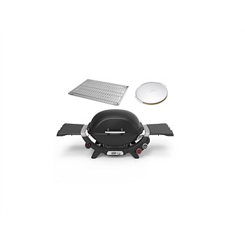 Weber Bundle Q2600N Black With Pizza Stone & Roasting Trivet