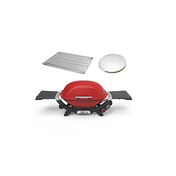 Weber Bundle Q2600N Red With Pizza Stone & Roasting Trivet