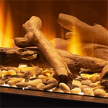 DRIFTWOOD & RIVER ROCK SET for Ignite XLF Electric Fireplace