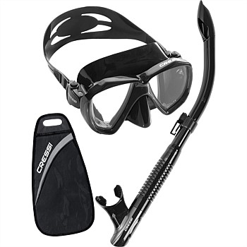 Ranger Mask And Tao Snorkel Set Black