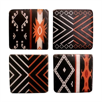 Moroccan Terracotta Ochre Coasters Set
