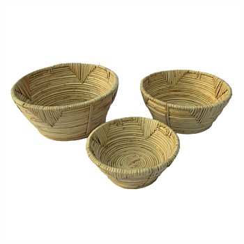 Rattan Bowl Set Of 3