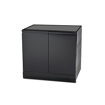 Crossray Double Side Cabinet (c/w 2 x doors). Zinc/Black powder coated steel with middle shelf
