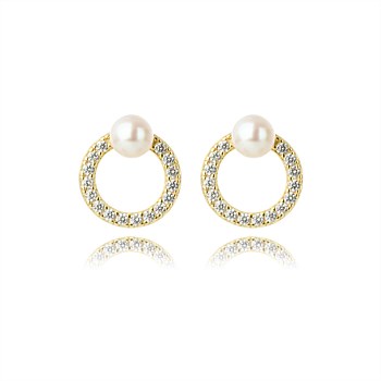 Oceans Byron Freshwater Pearl Earrings - Gold