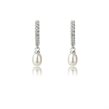 Oceans Bondi Freshwater Pearl Earrings - Silver