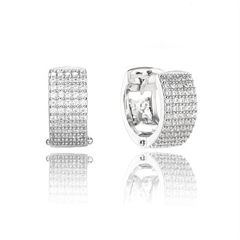 Maeve Pave Earrings - Silver