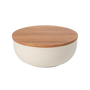 Pacifica Serving Bowl with Oak Wood Lid