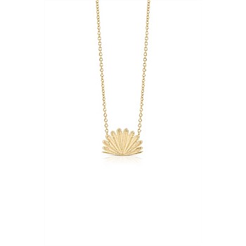 Fan Tail Sunrise Necklace Gold Plate