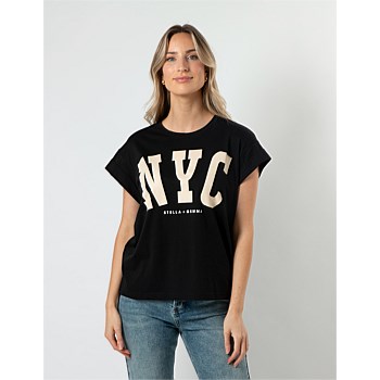 Cuff Sleeve T-Shirt Black Nyc