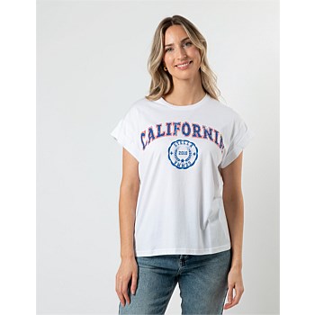 Cuff Sleeve T-Shirt White California