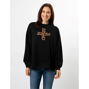Sunday Sweater Black Choco Cheetah Cross
