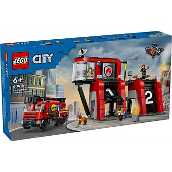 CITY Fire Station with Fire Truck