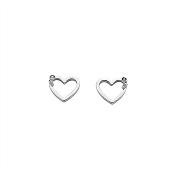 KWJ Botanical Heart Studs YG