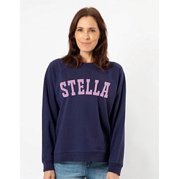 Everyday Sweater Navy With Bubblegum Logo