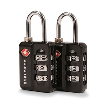 TSA 3-Dial Combination Lock - 2 Pack