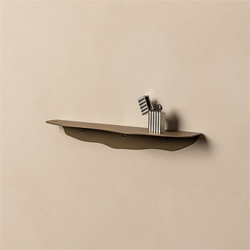 Fold Wavy Shelf 350 - Aged Brass