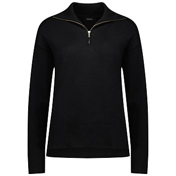 Mick Womens 1/4 Zip Up Knit Sweater