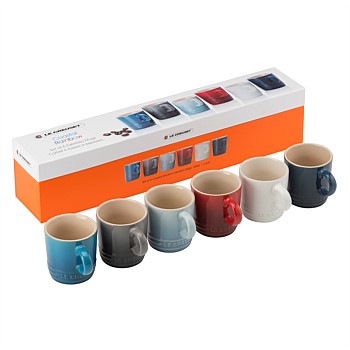 Stoneware Espresso Mug Coastal Set of 6