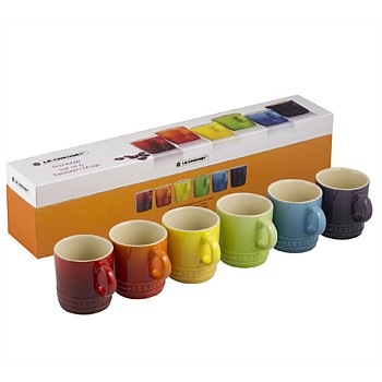 Stoneware Espresso Mug Rainbow Set of 6