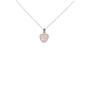 Love Claw Necklace Rose Quartz