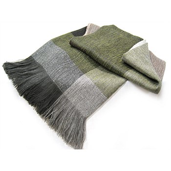 Grey Wool & Alpaca Designer Block Throw