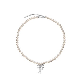 KWJ Girl w. Bow&Pearl Neck YG