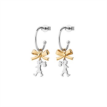 KWJ Mini Girl+Bow Hoops YG