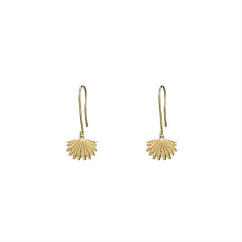 Mini Fan Tail Hook Earrings Gold Plate
