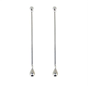 Droplet Drop Earrings Silver