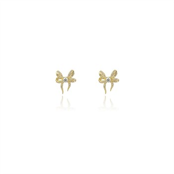 Sweetheart Bow Earrings - Gold