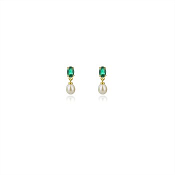 Whitsunday Earrings Emerald and Gold