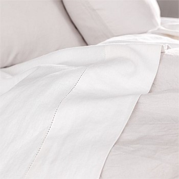 Union Hemstitch White Sheet Set