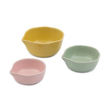 Big Love Stoneware Pinch-Me Pots, Set of Three, Gift Boxed