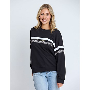 Essential Sweater Black Leopard And White Stripe