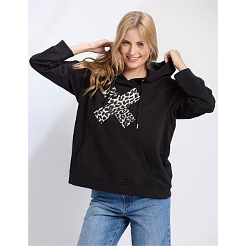 Hoodie Black Leopard Cross