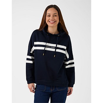Newport Hoodie Navy Banner Logo