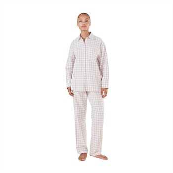 Lia Natural Gingham Cotton PJ Set