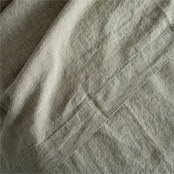 Linen Flat Sheet - Olive Pinstripe