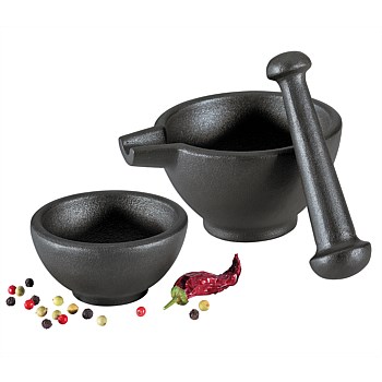 Mortar Set Cast Iron 3pce 10cm