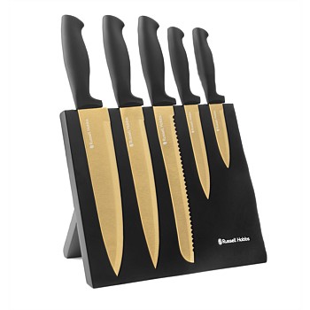Noir Gold 
5pc Knife Block Set