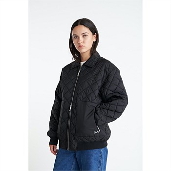 Quilted Longline Bomber Jacket
