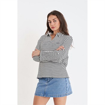 Alfie Stripe Ls Polo