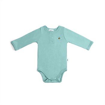 Merino Bodysuit Teal Bee