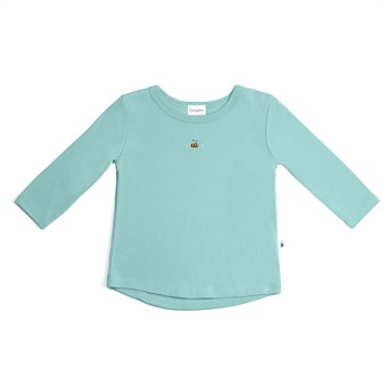 Merino Long Sleeve Top Teal Bee