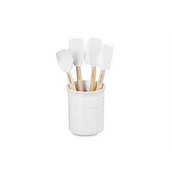 Set of 4 Craft Spatulas with Utensil Crock
