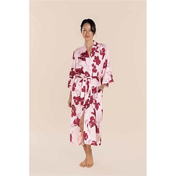 Daisy Recycled Silky Satin Long Robe